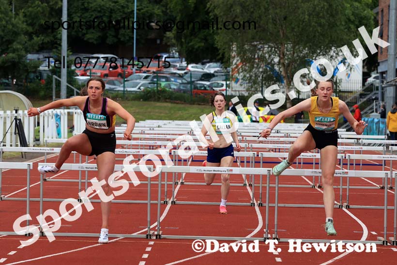 Womens Heptathlon 100 metres hurdles, 2024 EAP International Combined events, Hewcham, Northumberland.  Photo: David T. Hewitson/Sports for All Pics
